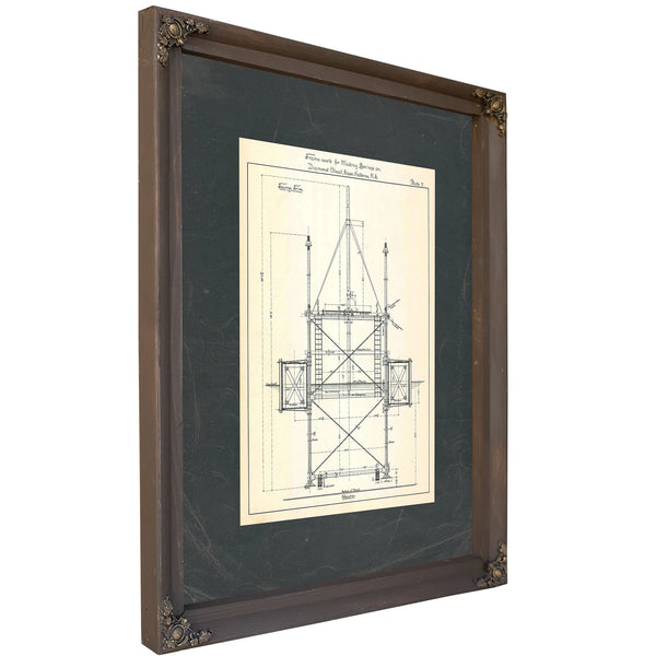 The Diamond Shoal Apparatus — Engineering Schematic for the Graveyard of the Atlantic — Bourbon Framed Canvas Print | Bella F