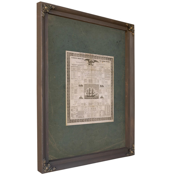 Family Chart for the United States 1835 — Bourbon Framed Canvas Print | Bella Frye