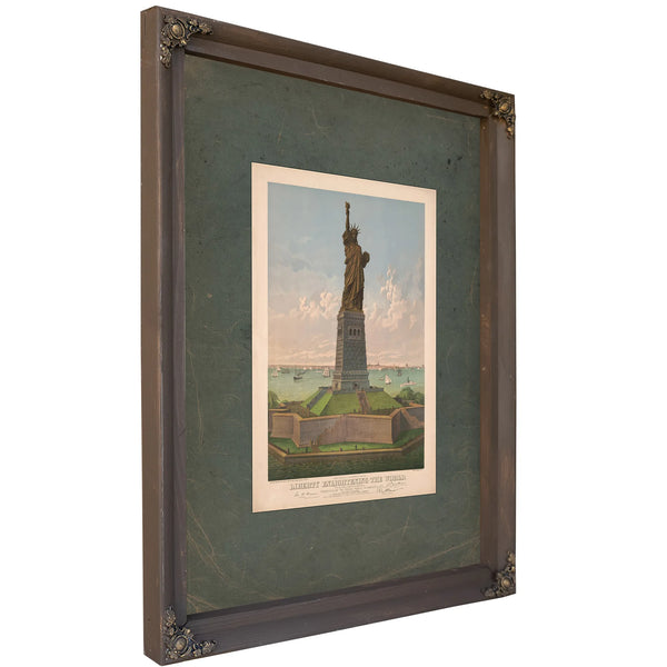 Liberty Enlightening the World the Colossal Statue by Bartholdi Presented by the French People to America 1883 — Framed Wall 