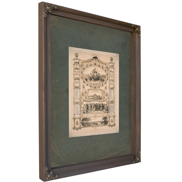 Centennial Jubilee Memorial Card 1876 — Bourbon Framed Canvas Print | Bella Frye