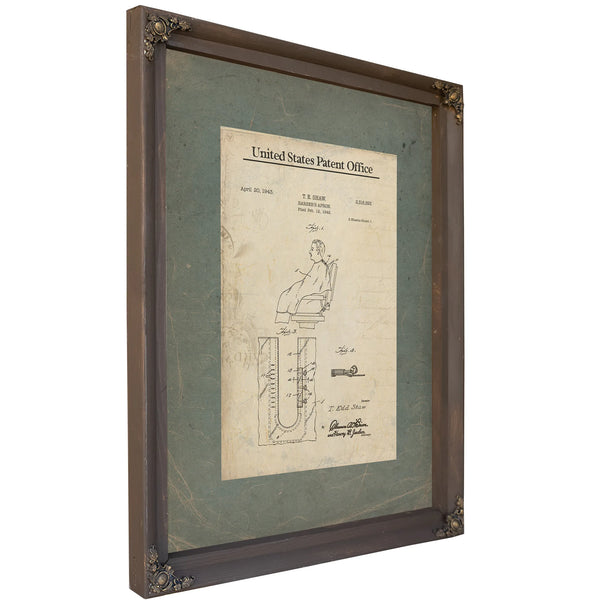 The Barbers Apron Patent a Study in American Utility — Bourbon Framed Canvas Print | Bella Frye