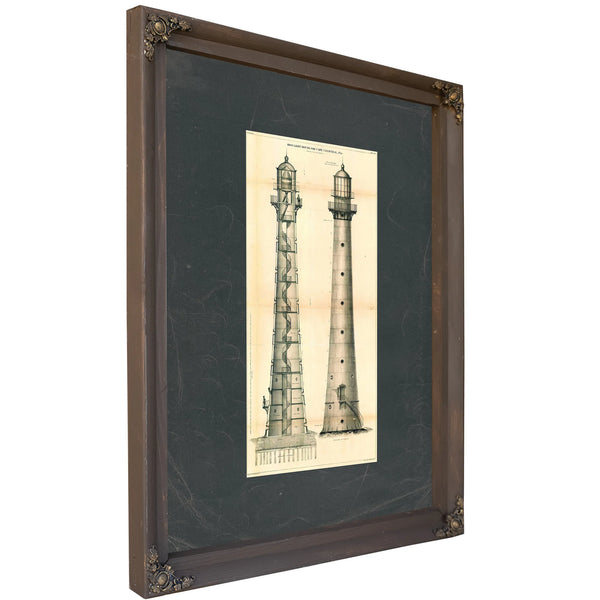 The Iron Sentinel of Cape Canaveral Maritime Engineering Blueprint — Bourbon Framed Canvas Print | Bella Frye