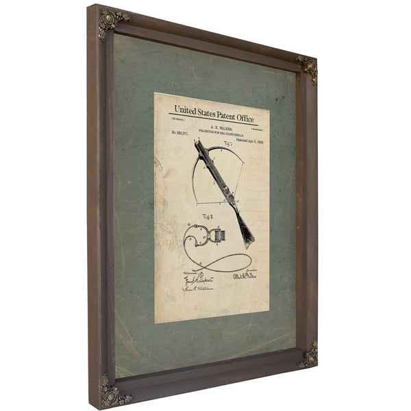 Us Patent No. 38371 Projector for Sea Oiling Shells by Ah Walker April 3 1888 — Bourbon Framed Canvas Print | Bella Frye