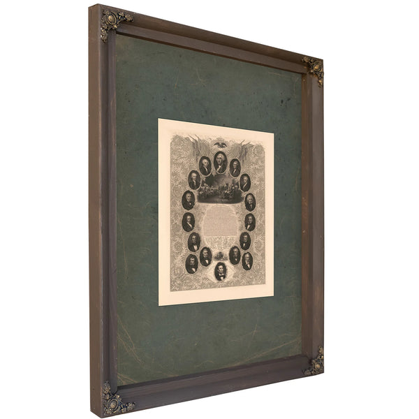The Declaration of Independence and Portraits of the Presidents 1861 1865 — Bourbon Framed Canvas Print | Bella Frye