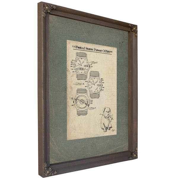 The Watchmakers Hound Patent Blueprint — Framed Wall Art Room View | Bella Frye