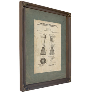 The Gentlemans Morning Ritual Patent Drawing — Bourbon Framed Canvas Print | Bella Frye