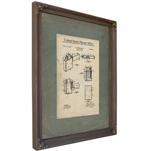 The Flame Keepers Blueprint — Patent Archive of the Pocket Lighter — Framed Wall Art Room View | Bella Frye