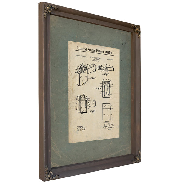 The Flame Keepers Blueprint — Patent Archive of the Pocket Lighter — Framed Wall Art Room View | Bella Frye