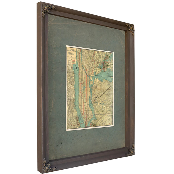 The Gilded Grid Manhattan's Veins of Commerce and Shadow — Bourbon Framed Canvas Print | Bella Frye