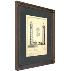 Sand Island Light Station Blueprint the Keepers Vigil — Bourbon Framed Canvas Print | Bella Frye