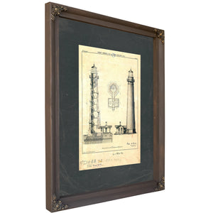 Sand Island Light Station Blueprint the Keepers Vigil — Bourbon Framed Canvas Print | Bella Frye