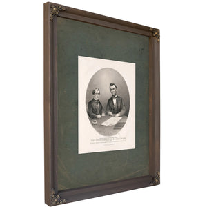 President Lincoln and Secretary Seward Signing the Proclamation of Freedom January 1st 1863 1865 — Bourbon Framed Canvas Prin