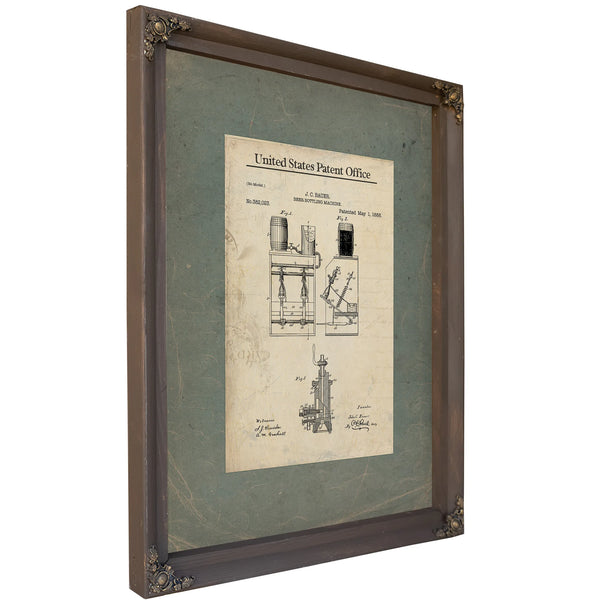 The Bauer Bottling Apparatus — Patent Archive Print — Framed Wall Art Room View | Bella Frye