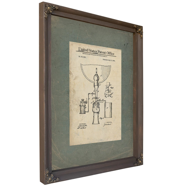 The Bottlers Contraption — Patent Drawing of Victorian Beer Apparatus — Framed Wall Art Room View | Bella Frye
