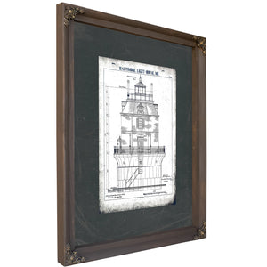 The Baltimore Harbor Sentinel Lighthouse Engineering Blueprint — Framed Wall Art Room View | Bella Frye