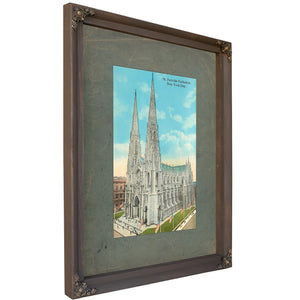 The Gothic Spires of Fifth Avenue a Monument in Stone and Shadow — Bourbon Framed Canvas Print | Bella Frye