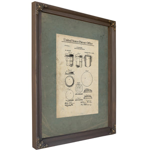 The Crown Cork Patent William Painters Bottle Cap Blueprint — Framed Wall Art Room View | Bella Frye