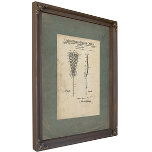 Us Patent No. 2142527 Lacrosse Racket by Rb Pool (1939) — Bourbon Framed Canvas Print | Bella Frye