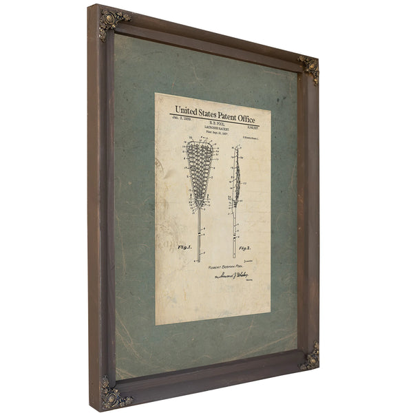 Us Patent No. 2142527 Lacrosse Racket by Rb Pool (1939) — Bourbon Framed Canvas Print | Bella Frye