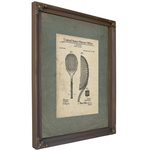 Us Patent No. 455632 Tennis Racket by C Mailings July 12 1891 — Bourbon Framed Canvas Print | Bella Frye