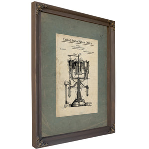 The Brewmasters Apparatus — Patent Drawing of Industrial Alchemy — Framed Wall Art Room View | Bella Frye