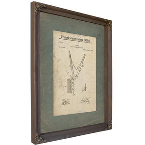 The Barbers Peculiar Shears Patent Drawing of Victorian Hair Cutting Device — Bourbon Framed Canvas Print | Bella Frye