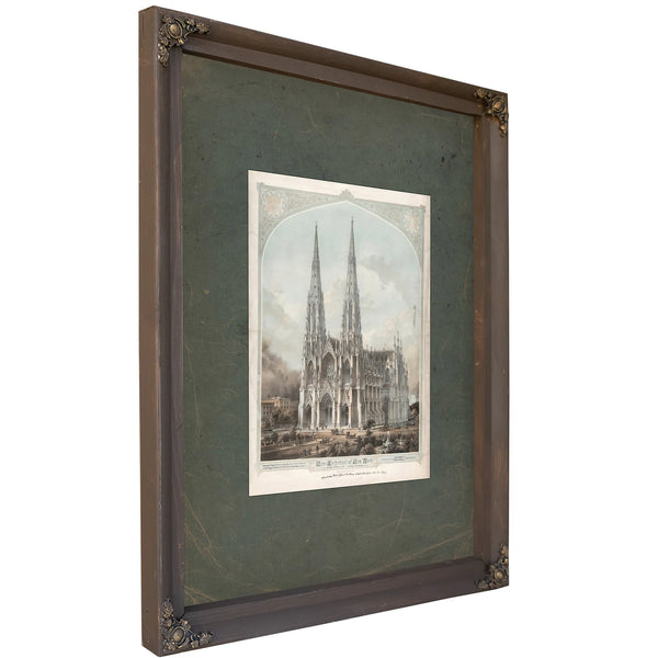 New Cathedral of New York Fifth Avenue 1859 — Bourbon Framed Canvas Print | Bella Frye