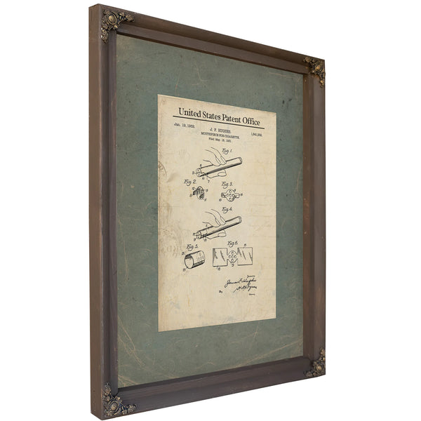 The Smokers Apparatus — Patent Blueprint of Vice — Framed Wall Art Room View | Bella Frye