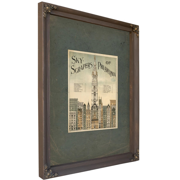 Sky Scrapers of Philadelphia 1898 — Bourbon Framed Canvas Print | Bella Frye