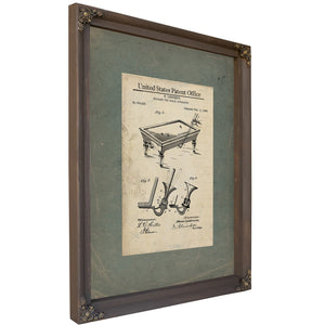 Us Patent No. 554625 Billiard Cue Chalk Apparatus by H Liebreich February 11 1896 — Bourbon Framed Canvas Print | Bella Frye