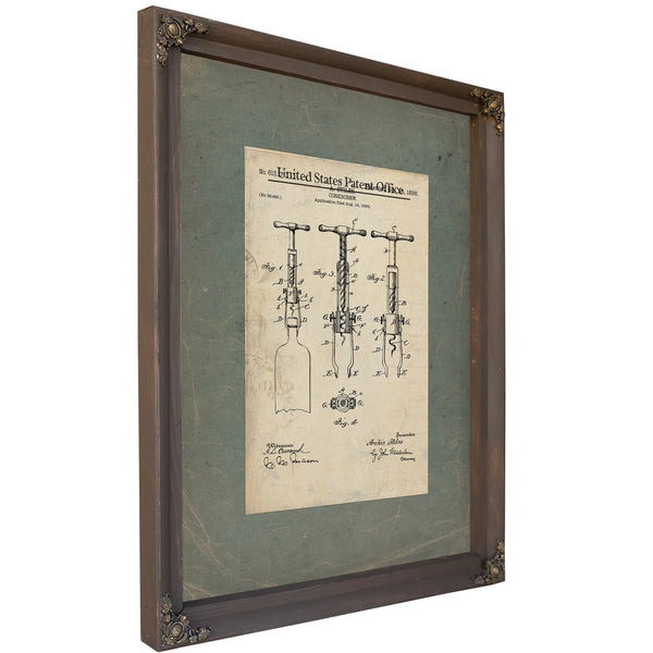 The Stiles Corkscrew Patent of 1898 — a Victorian Study in Extraction — Framed Wall Art Room View | Bella Frye