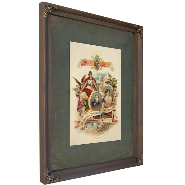 The City of Saint Louis Welcomes the National Democratic Convention 1888 1888 — Bourbon Framed Canvas Print | Bella Frye