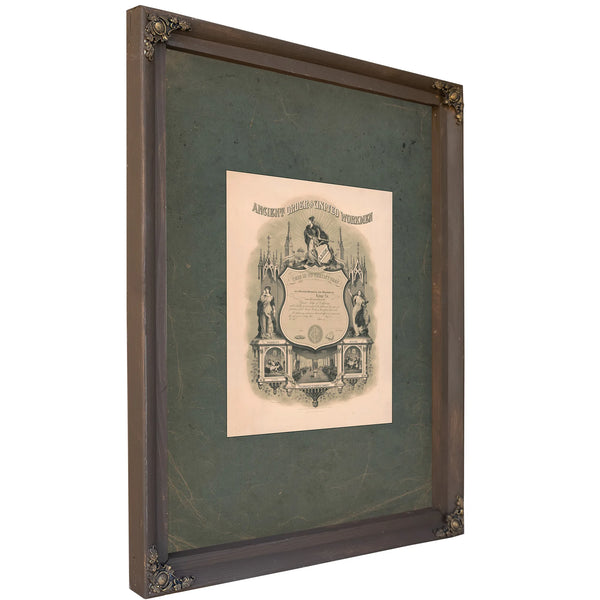 Ancient Order of United Workmen Purity Education Elevation of Mankind 1881 — Bourbon Framed Canvas Print | Bella Frye