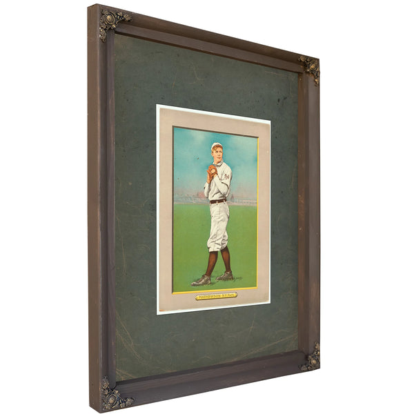 Christy Mathewson New York Giants Baseball Card Portrait 23f274 — Bourbon Framed Canvas Print | Bella Frye
