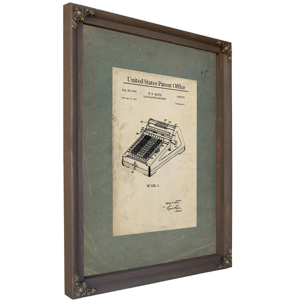 The Accountants Engine — Patent Blueprint of Mechanical Computation — Framed Wall Art Room View | Bella Frye