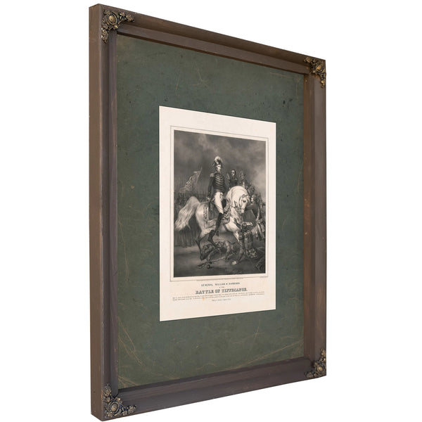 General William H Harrison at the Battle of Tippecanoe 184 — Bourbon Framed Canvas Print | Bella Frye