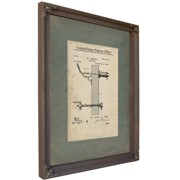 The Deering Beer Pump Patent a Victorian Apparatus for the Dispensation of Spirits — Framed Wall Art Room View | Bella Frye
