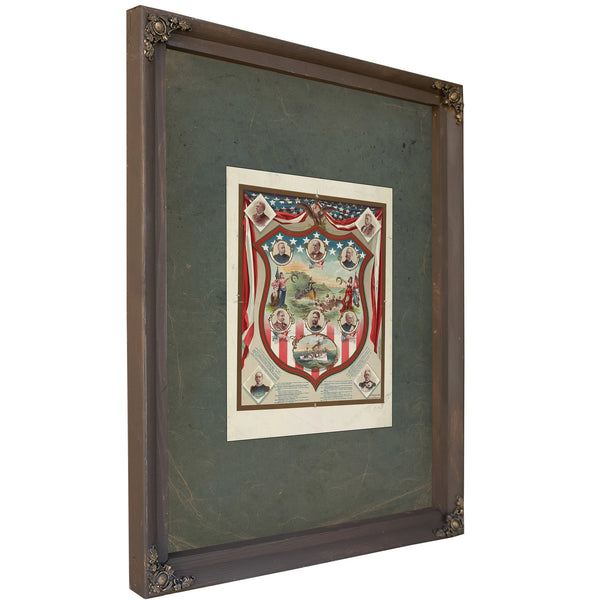 Us Shield of Honor 19th Century — Verdigris Framed Canvas Print | Bella Frye
