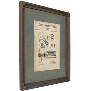 The Smith Patent Bottle Blueprint Victorian Industrial Design Schematic — Bourbon Framed Canvas Print | Bella Frye