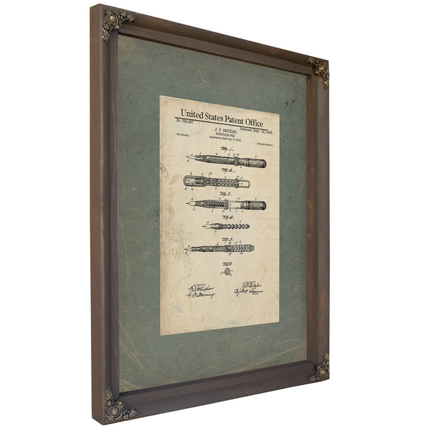 The Betzler Fountain Pen Patent Instrument of Inkwell Secrets — Framed Wall Art Room View | Bella Frye