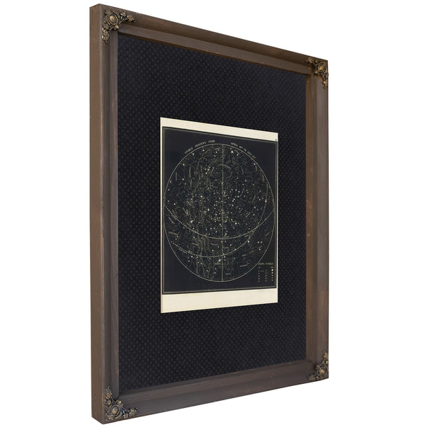 The Summer Sky Atlas a Victorian Map of Celestial Wanderings — Bourbon Framed Canvas Print | Bella Frye