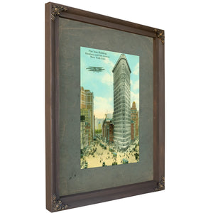 The Iron Sentinel Manhattans Wedge of Progress — Bourbon Framed Canvas Print | Bella Frye