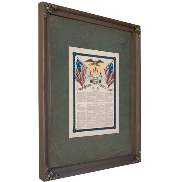 Origin and History of the Stars and Stripes 1899 — Bourbon Framed Canvas Print | Bella Frye