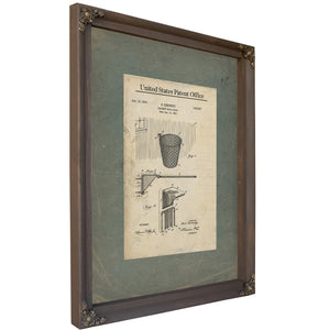 Us Patent No. 1522957 Basketball Goal by B Kennedy January 13 1925 — Bourbon Framed Canvas Print | Bella Frye