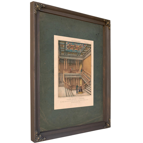 Washington Grand Eastern Stairway to the Gallery of the House of Representatives Us Capitol 19th Century — Bourbon Framed Can
