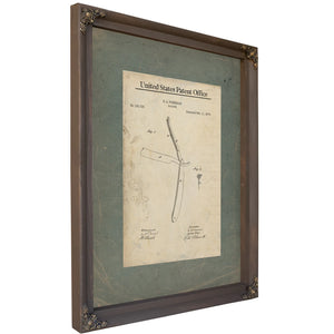 The Barbers Edge Freeman Straight Razor Patent of 1873 — Bourbon Framed Canvas Print | Bella Frye