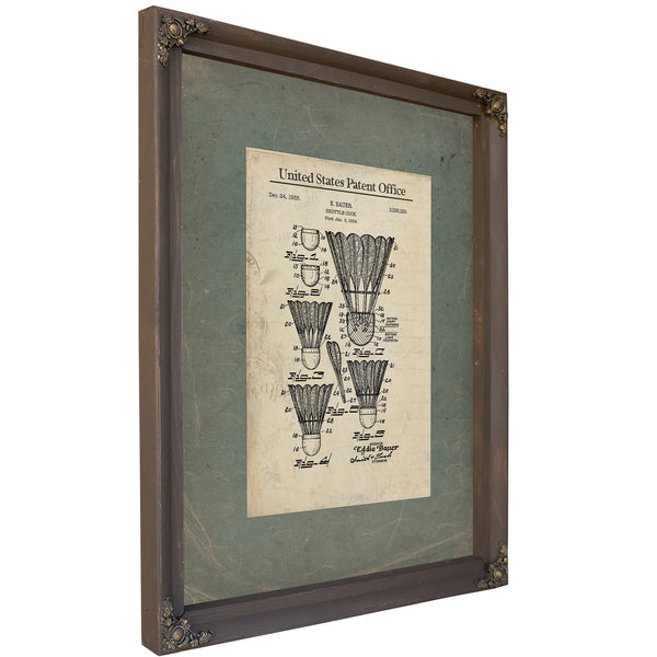 Us Patent No. 225325 Shuttle Cock by E Bauer (1935) — Bourbon Framed Canvas Print | Bella Frye