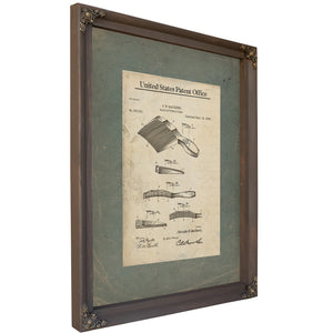 The Barbers Invention Patent Drawing of the Hair Cutters Comb — Bourbon Framed Canvas Print | Bella Frye