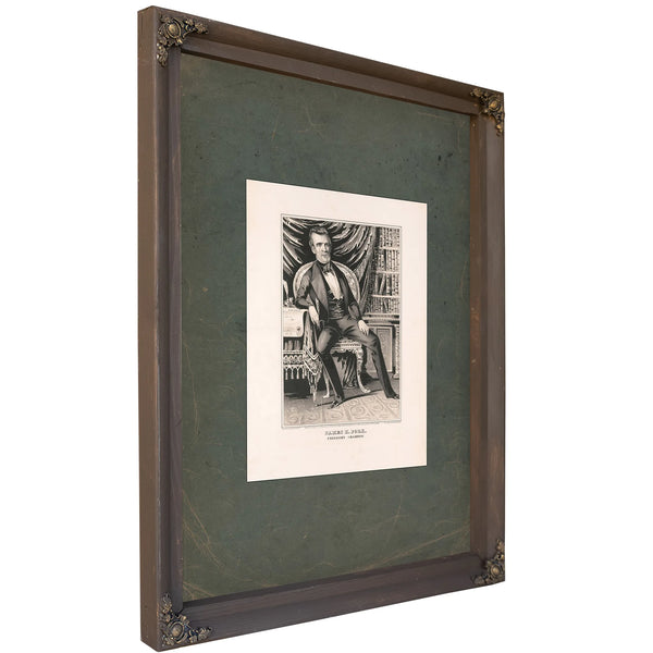 James K Polk Freedoms Champion 1846 — Bourbon Framed Canvas Print | Bella Frye