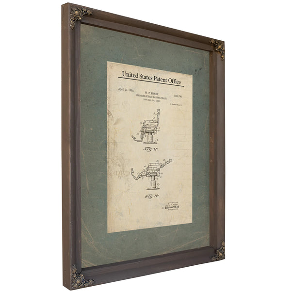 The Koken Chair Patent a Study in Mechanical Comfort — Bourbon Framed Canvas Print | Bella Frye